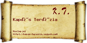 Kapás Terézia névjegykártya